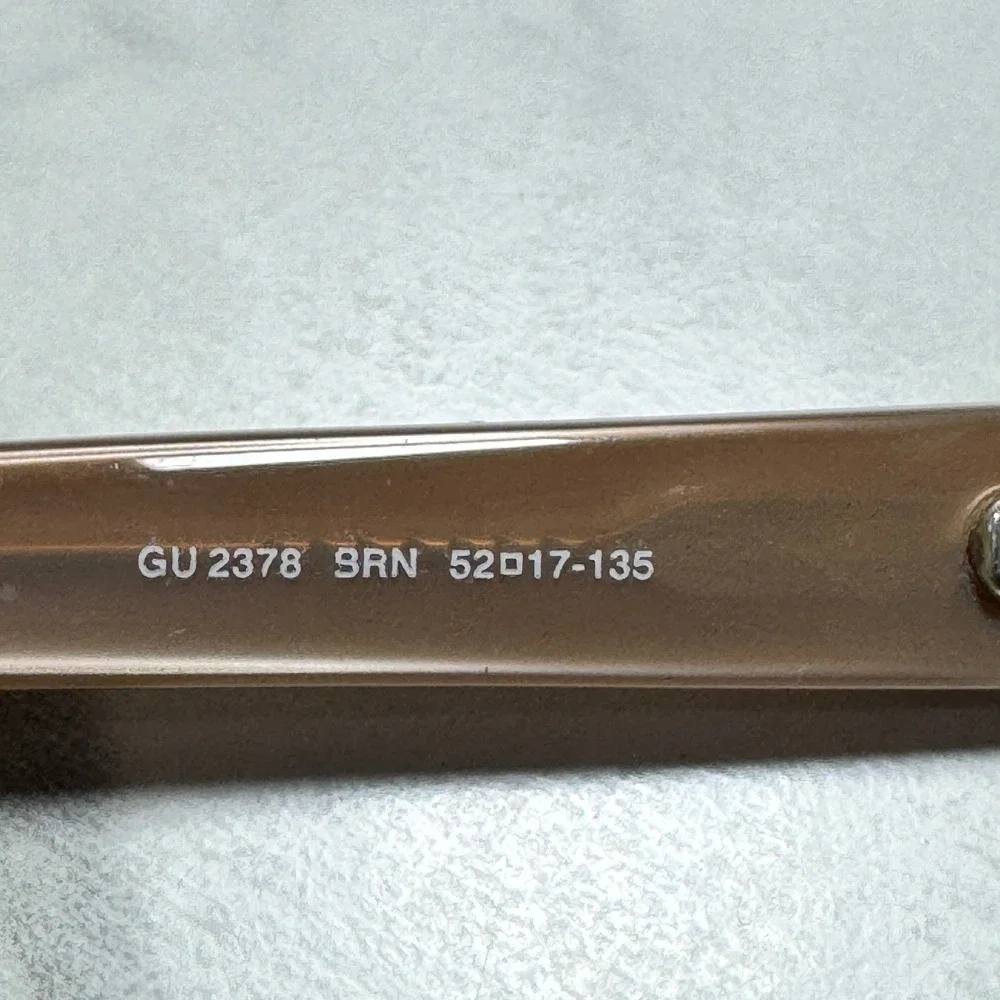 Guess GU 2378 BRN Brown Semi Rimless Rectangular Eyeglass Frames 52-17-135